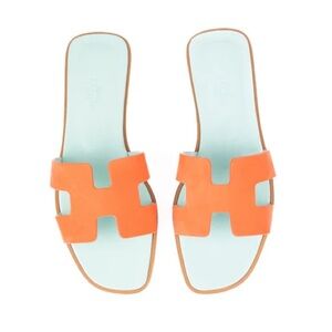 Hermes Oran Orange and Light Blue